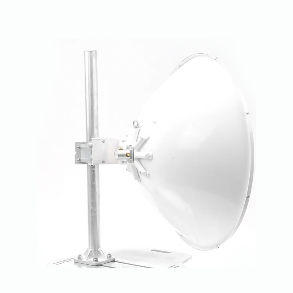 Antena Direccional de Alto Rendimiento / 33.0 ± 1 dBi  / 3 ft / 5.9-7 GHz / Conectores SMA Hembra Inverso / Alto Aislamiento al Ruido / Fácil Montaje y herraje de acero inoxidable /  Radomo Incluido