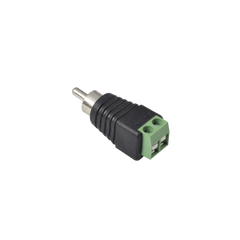 Adaptador RCA Macho Tipo Jack Polarizado / Terminales Tipo Tornillo / Polarizado (+/-) / Recomendado para Video y Audio en Sistemas de Video Vigilancia a 2 Hilos