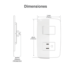 Apagador Sencillo de 127 V~60 Hz 10 A / Color Blanco.