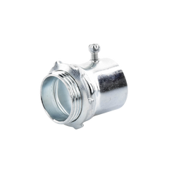 Conector 1 1/2" (38mm) pared delgada con tornillo galvanizado etiqueta verde