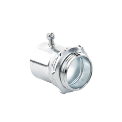 Conector 1 1/2" (38mm) pared delgada con tornillo galvanizado etiqueta verde