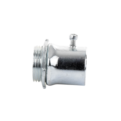 Conector 1 1/2" (38mm) pared delgada con tornillo galvanizado etiqueta verde