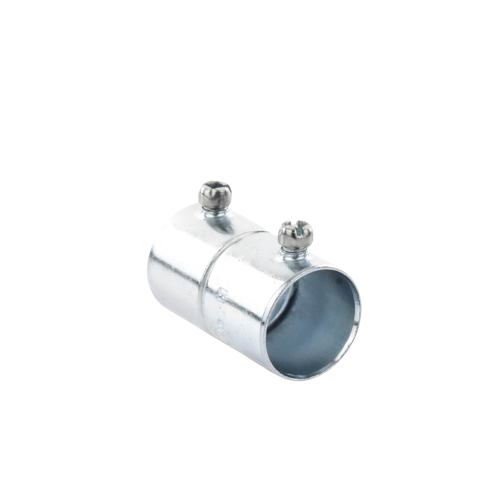 Cople 3/4" (19mm) Pared Delgada Con Tornillo (Tipo Americano) Galvanizado, Etiqueta Verde.