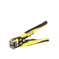 Pinza multifuncional Pelacables, con terminal de pestaña, prensado automático de color amarillo.