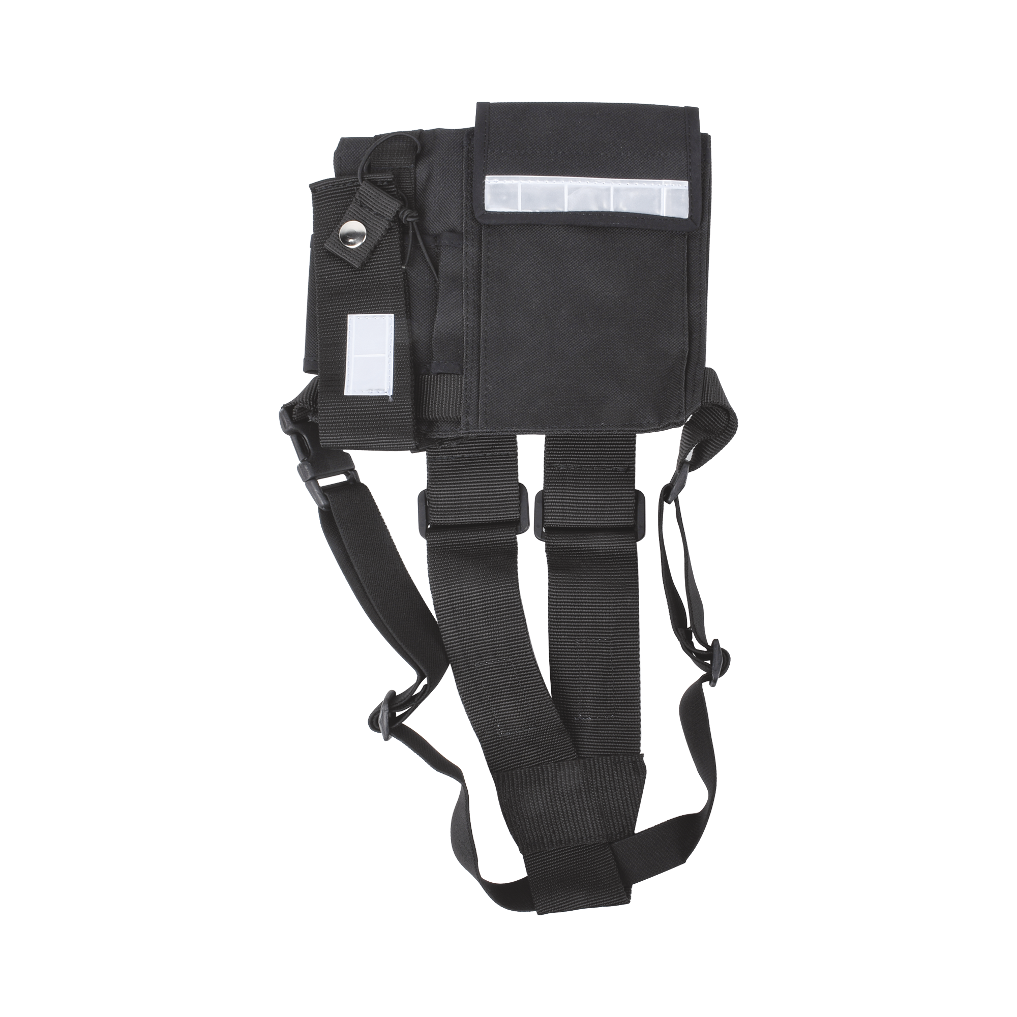Pechera Universal sin logo con soporte para radio y bolígrafo más bolsa con cinta adherente para su seguridad.