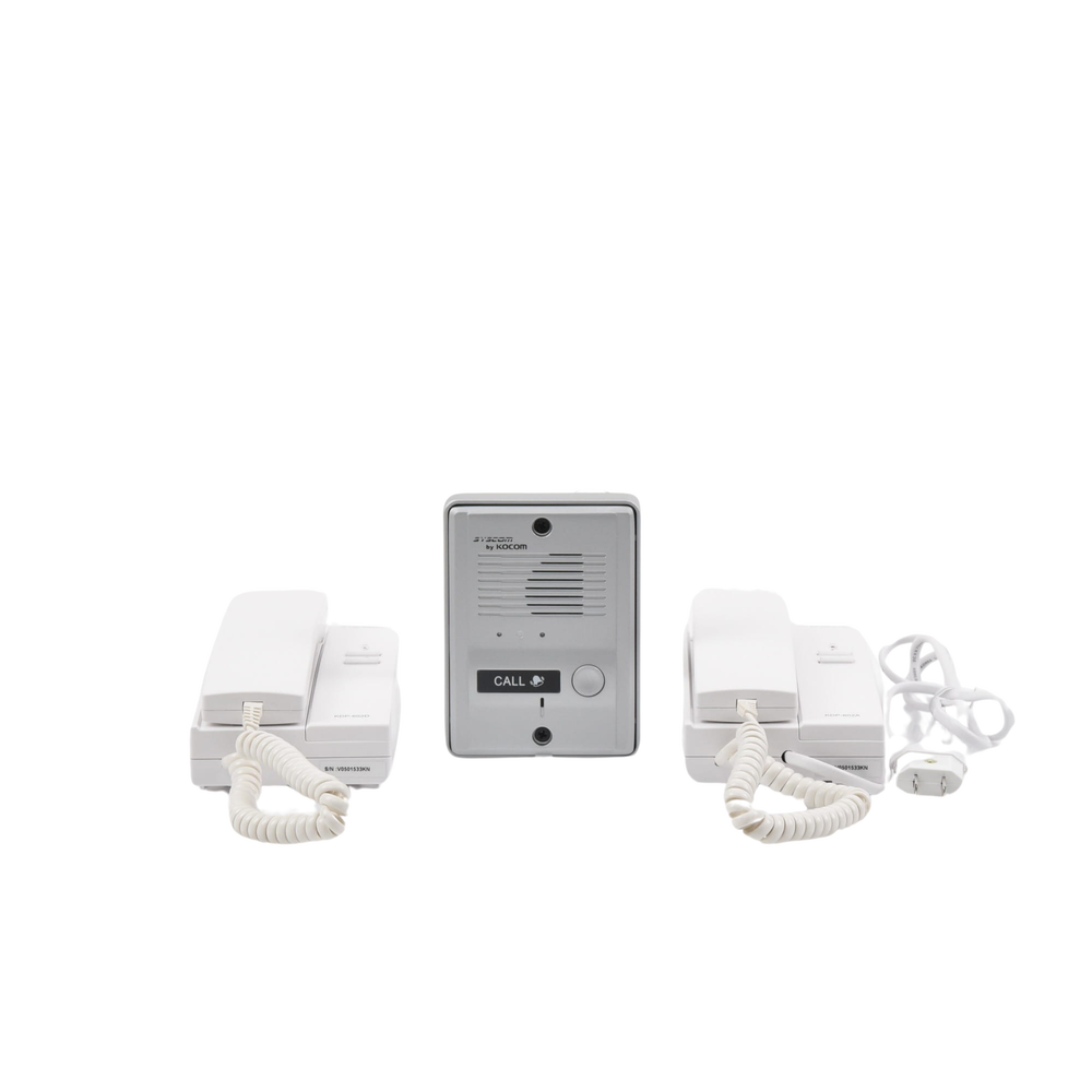 Kit de Audio Portero con 2 Auriculares y Frente de Calle