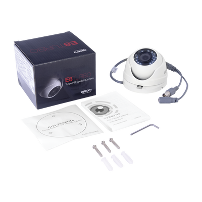 KIT TurboHD 1080p / DVR 8 Canales / 4 Cámaras Bala (exterior 2.8 mm) / 4 Cámaras Eyeball (exterior 2.8 mm) / Transceptores / Conectores / Fuente de Poder Profesional hasta 15 Vcc para Largas Distancias