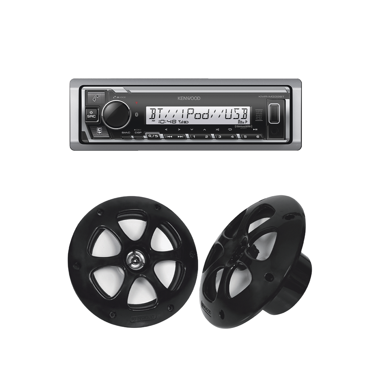 Kit de estéreo con Bluetooth KMR-M332BT | más Par de bocinas KFC-1613MRB