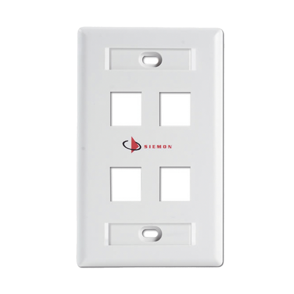 Placa de Pared Keystone de 4 Salidas, Color Blanco, para Jacks Keystone Z-MAX y MAX