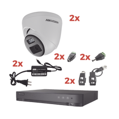 Kit Audio Bidireccional TurboHD 1080p / DVR 4 Canales / 2 Cámaras Eyeball (Exterior) con Bocina y Microfóno Integrado / 2 Fuentes de Poder / Accesorios