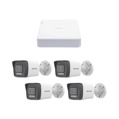 Kit IP 1080p (2 Megapixel) / NVR de 4 Canales con 4 Puertos PoE / 4 Cámaras IP Bala ColorVu Lite y Motion Detection 2.0 / Micrófono Integrado