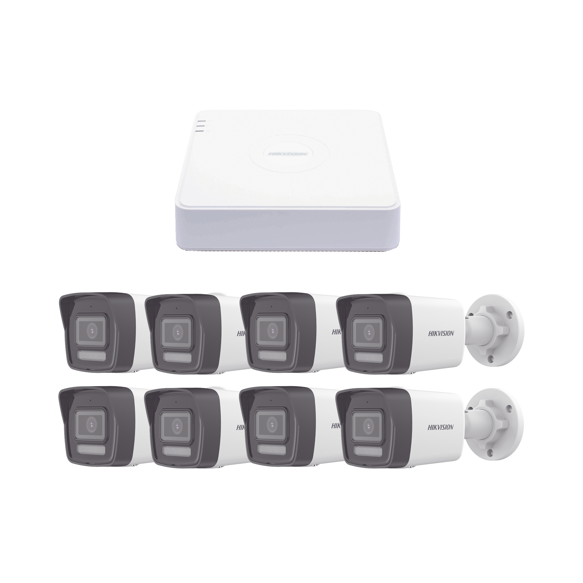 Kit IP 1080p (2 Megapixel) / NVR de 8 Canales con 8 Puertos PoE / 8 Cámaras IP Bala ColorVu Lite y Motion Detection 2.0 / Micrófono Integrado