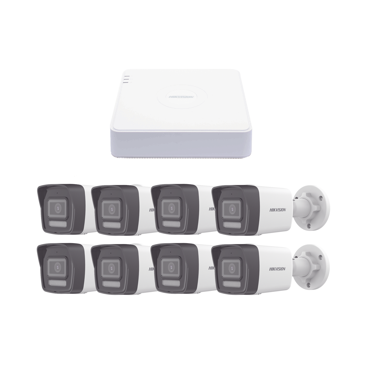 Kit IP 1080p (2 Megapixel) / NVR de 8 Canales con 8 Puertos PoE / 8 Cámaras IP Bala ColorVu Lite y Motion Detection 2.0 / Micrófono Integrado