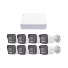 Kit IP 1080p (2 Megapixel) / NVR de 8 Canales con 8 Puertos PoE / 8 Cámaras IP Bala ColorVu Lite y Motion Detection 2.0 / Micrófono Integrado