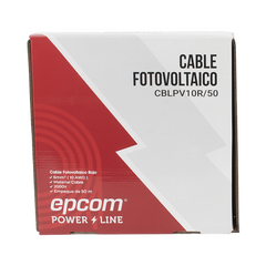 Kit de 2 rollos de 50 metros de cable fotovoltaico de cobre, rojo y negro, calibre 10 AWG (6mm²), Tipo PV,  1000/2000 V y 120°C.