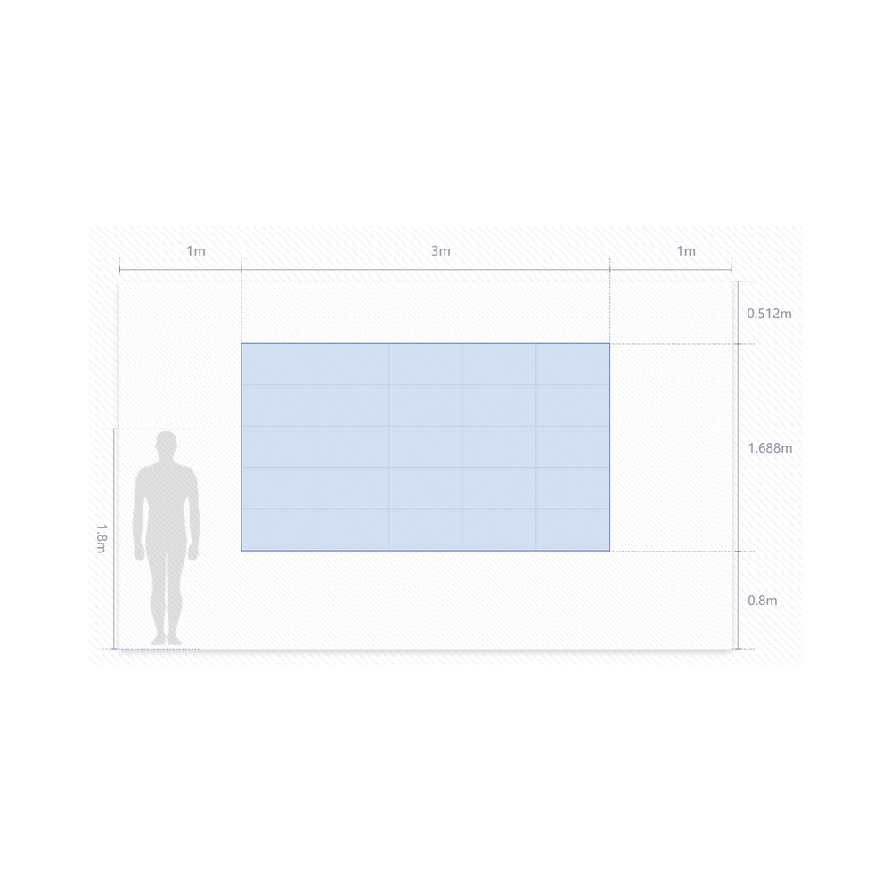 Kit de Videowall LED pitch 2.5 / 3.0 x 1.68 Metros / Resolución 1200 x 680 / Instalación a Pared