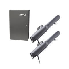 Kit de Operadores Abatibles 6006 de Doorking / Para Puertas de Hasta 5.5 Metros  / Soporta Respaldo de Baterias