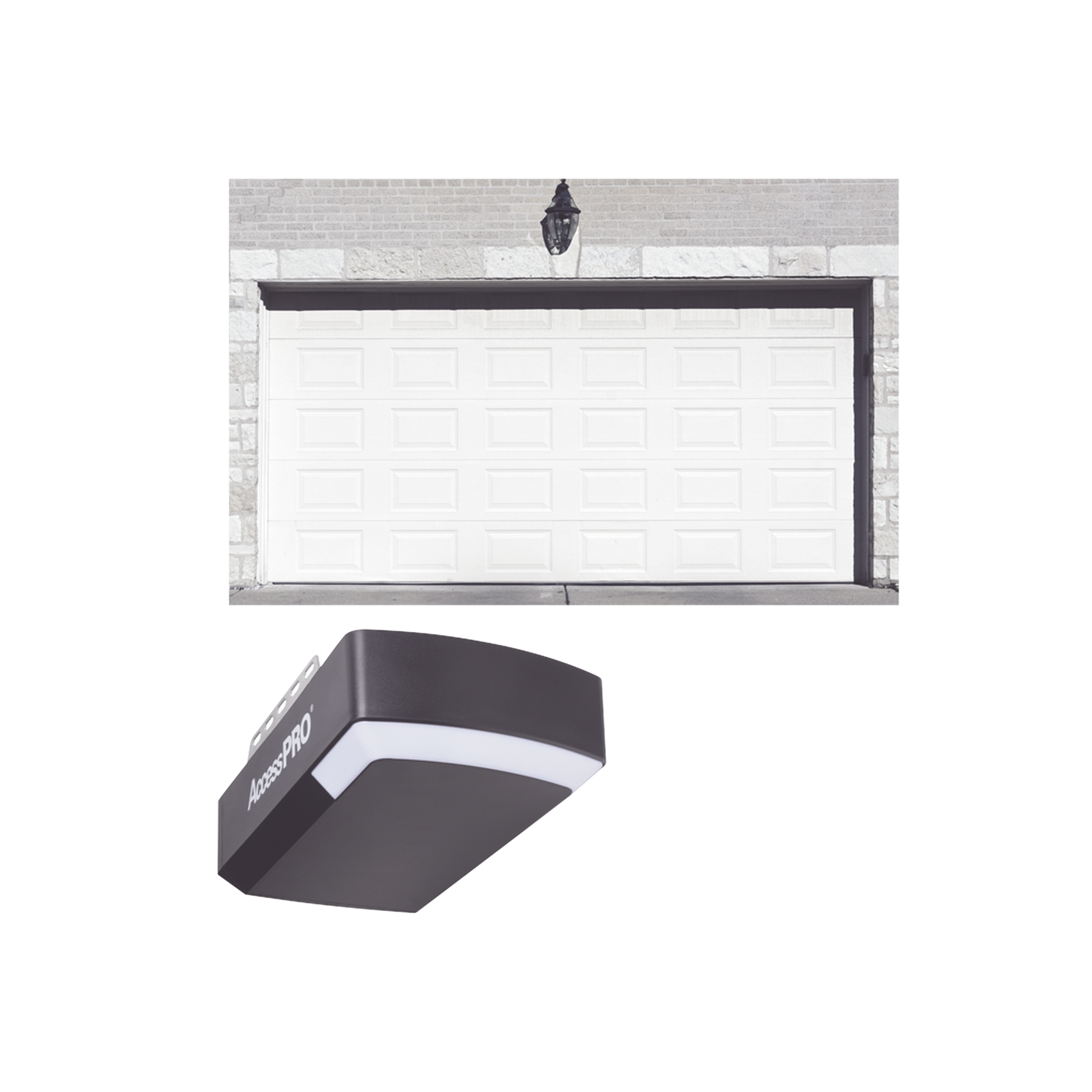 KIT COMPLETO Puerta D/ Garage 18x8 Pies / Cuadro Corto / Color blanco / Insulada / Incluye Motor FS1000APPRT / 1/2HP / Fuerte/Silencioso/Luz LED/Motor DC .