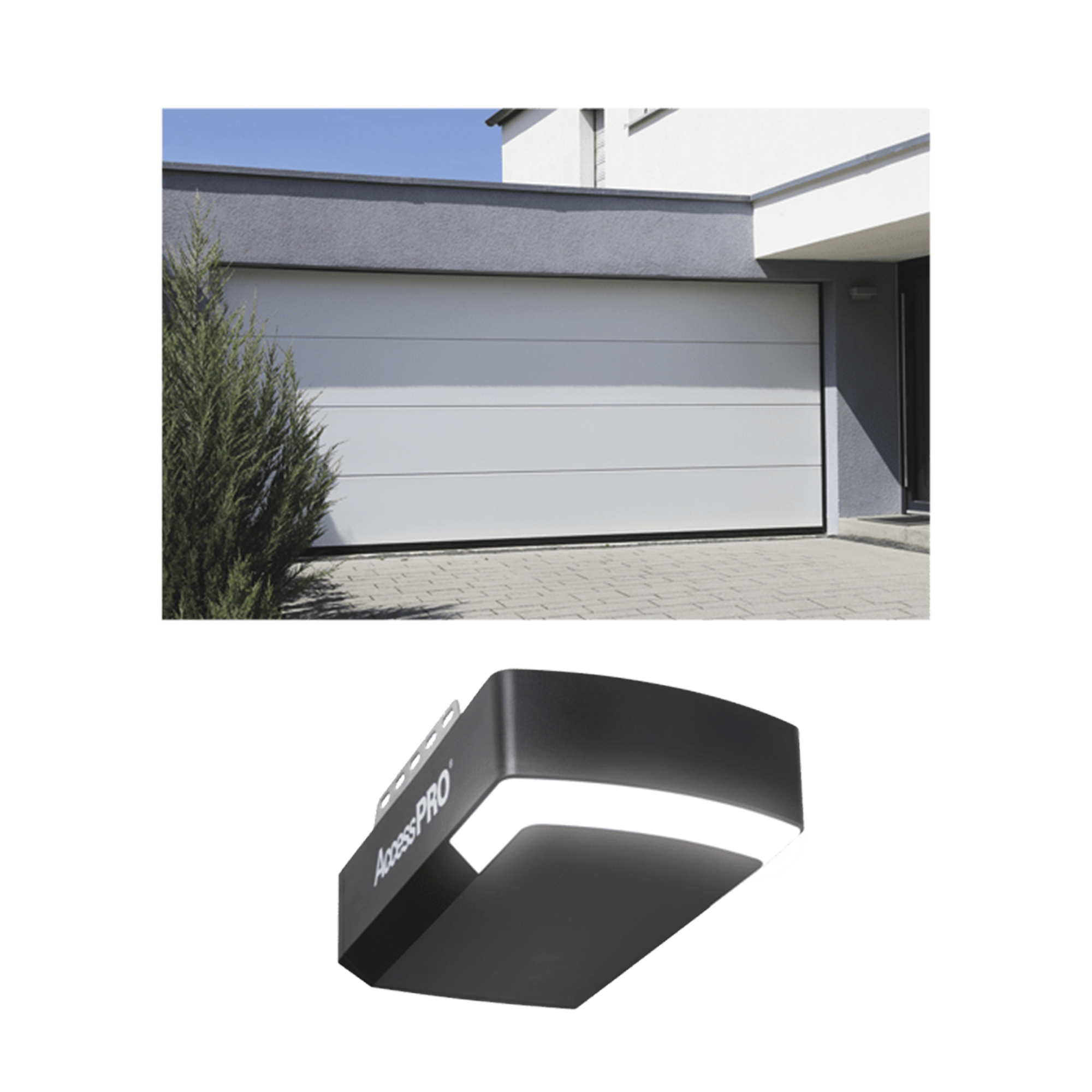 KIT COMPLETO Puerta D/ Garage 20x9 Pies / Lisa Linea Central / Color blanco / Insulada / Incluye Motor FS1000APPRT / 1/2HP / Fuerte/Silencioso/Luz LED/Motor DC .