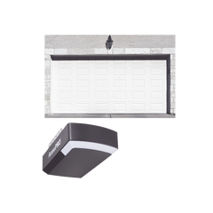 KIT COMPLETO Puerta D/ Garage 8x8 Pies / Cuadro Corto / Color blanco / Insulada / Incluye Motor FS1000APP / 1/2HP / Fuerte/Silencioso/Luz LED/Motor DC .
