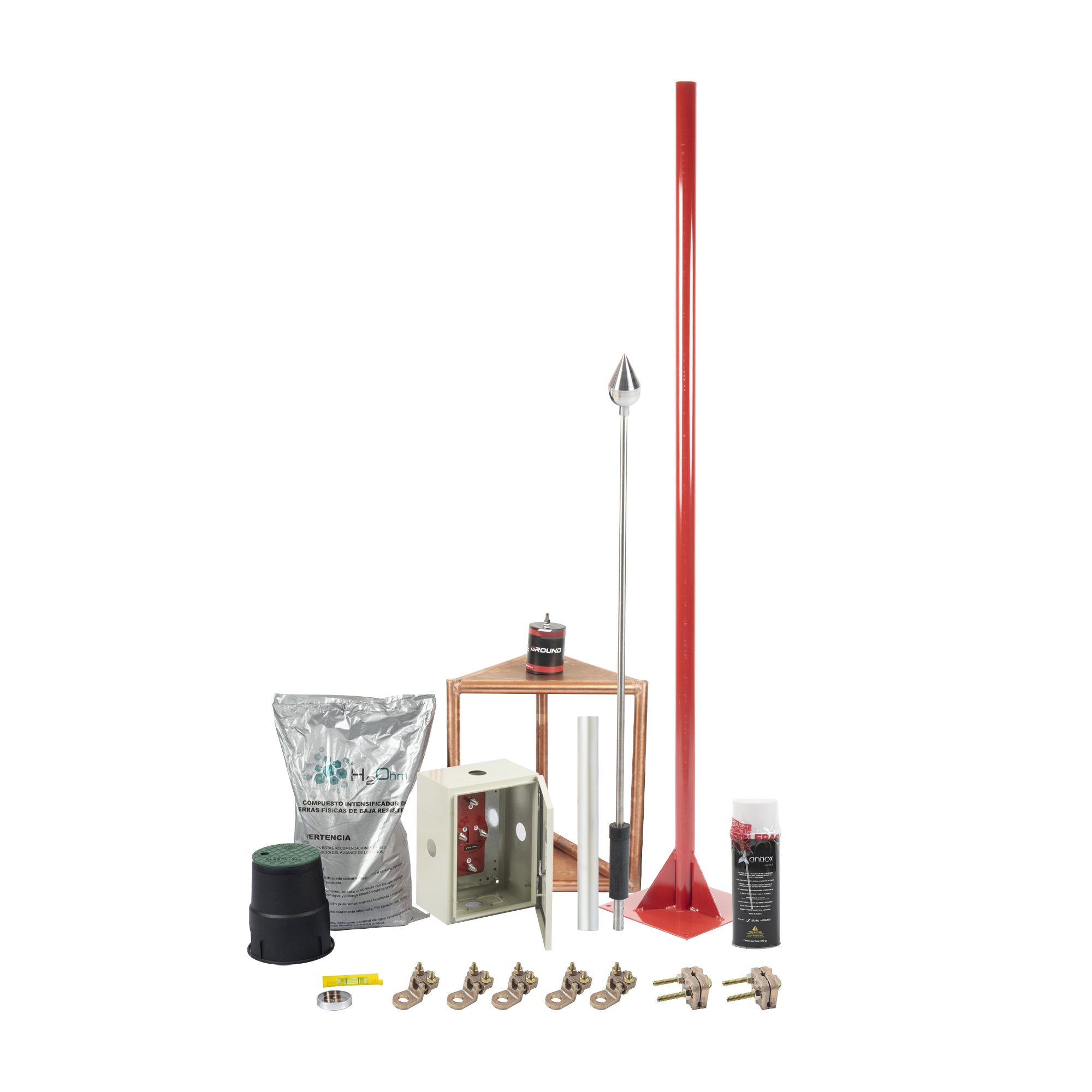 Kit Pararrayo con Accesorios para Protección de Diámetro de 200m.