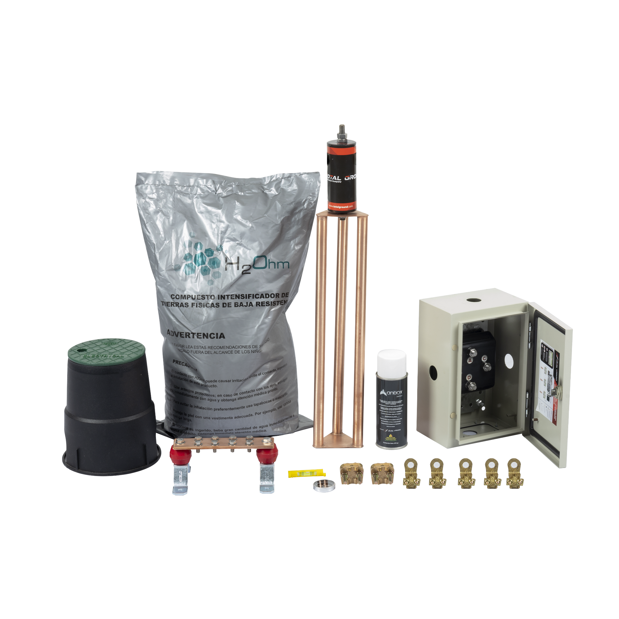 Kit de Tierra Física Con Electrodo Magnetoactivo Capacidad Max: 400 AMP