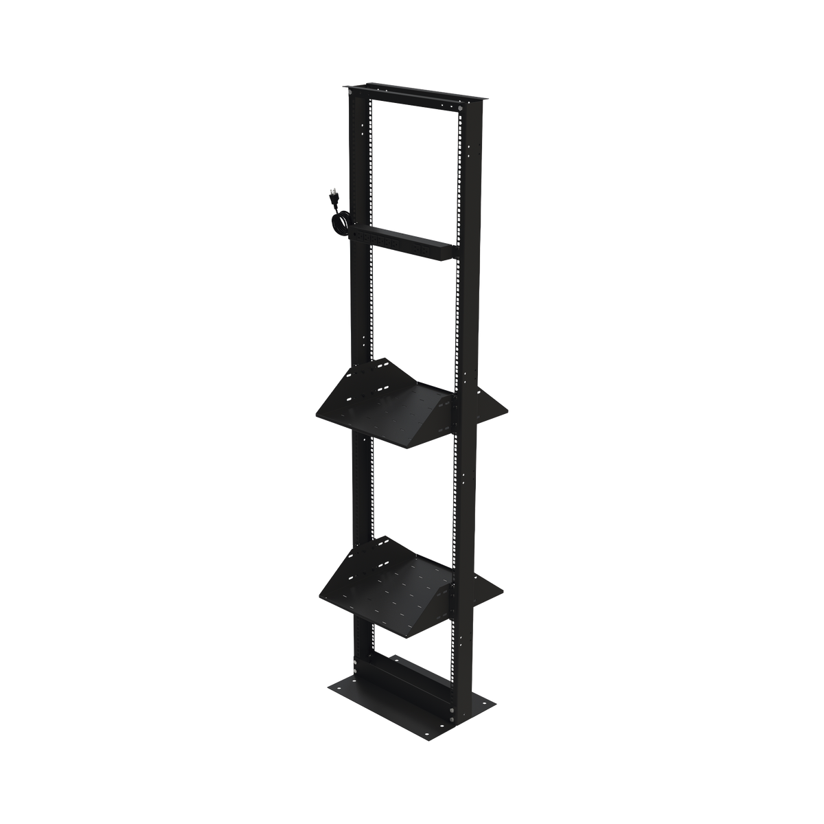 Kit de Rack Estándar 19", 45 UR con 2 Charolas  y PDU (8 tomas). Ideal para UPS y Servidores tipo Torre.