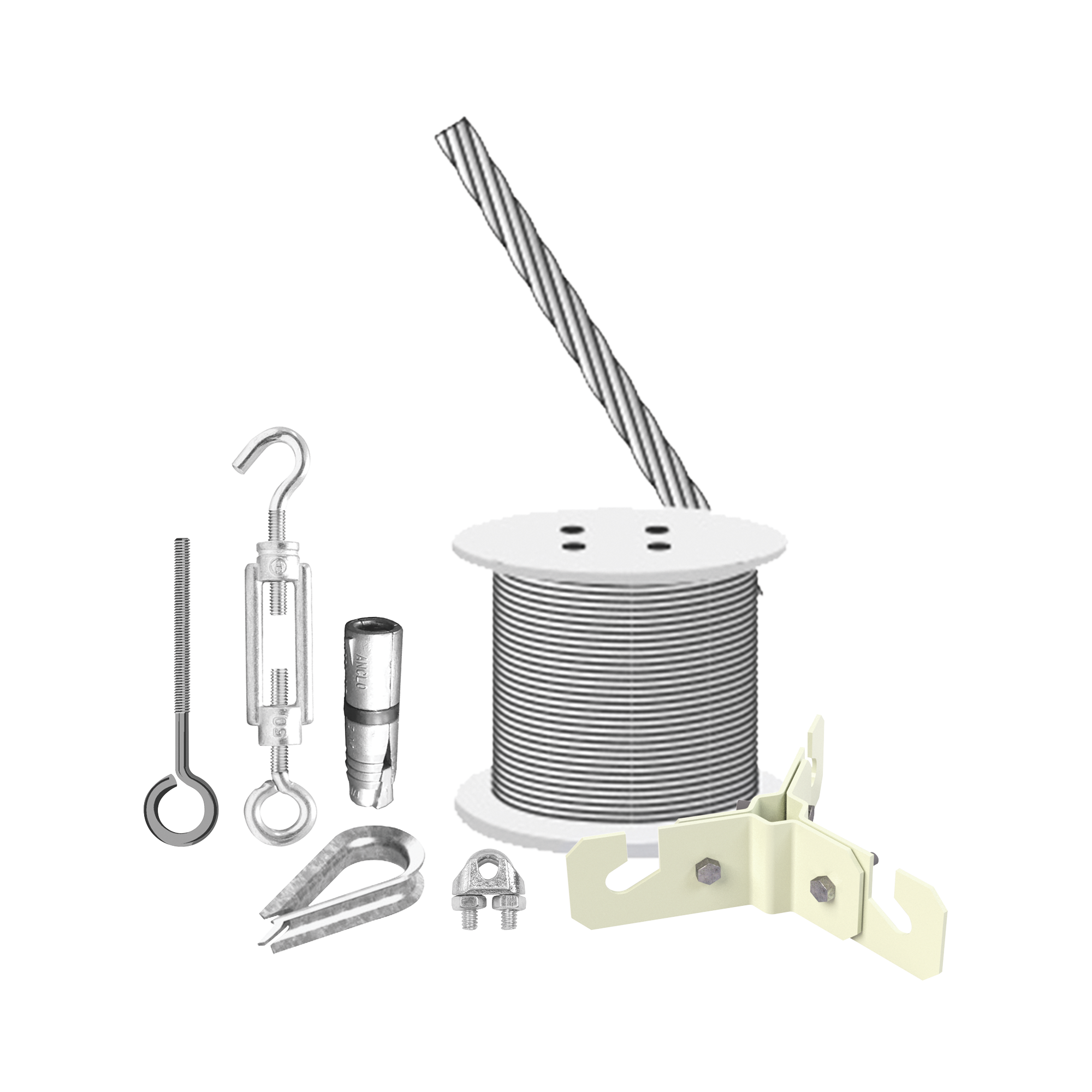 Kit  de Sujeción de Mástil de 3 Metros a Piso de Concreto.