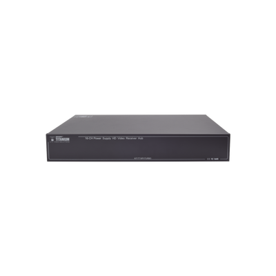 Kit de TRANSCEPTOR ACTIVO DE 16 Canales / VIDEO+PODER en un solo Cable UTP / 150m en 4K, 200m en 5 MP/ Envía 36 Vcc y recibe 12 Vcc / TODO INCLUIDO PARA RACK / Compatible con cámaras HD-TVI/CVI/AHD/CVBS / Instalación Limpia