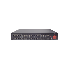 Kit de TRANSCEPTOR ACTIVO DE 16 Canales / VIDEO+PODER en un solo Cable UTP / 150m en 4K, 200m en 5 MP/ Envía 36 Vcc y recibe 12 Vcc / TODO INCLUIDO PARA RACK / Compatible con cámaras HD-TVI/CVI/AHD/CVBS / Instalación Limpia