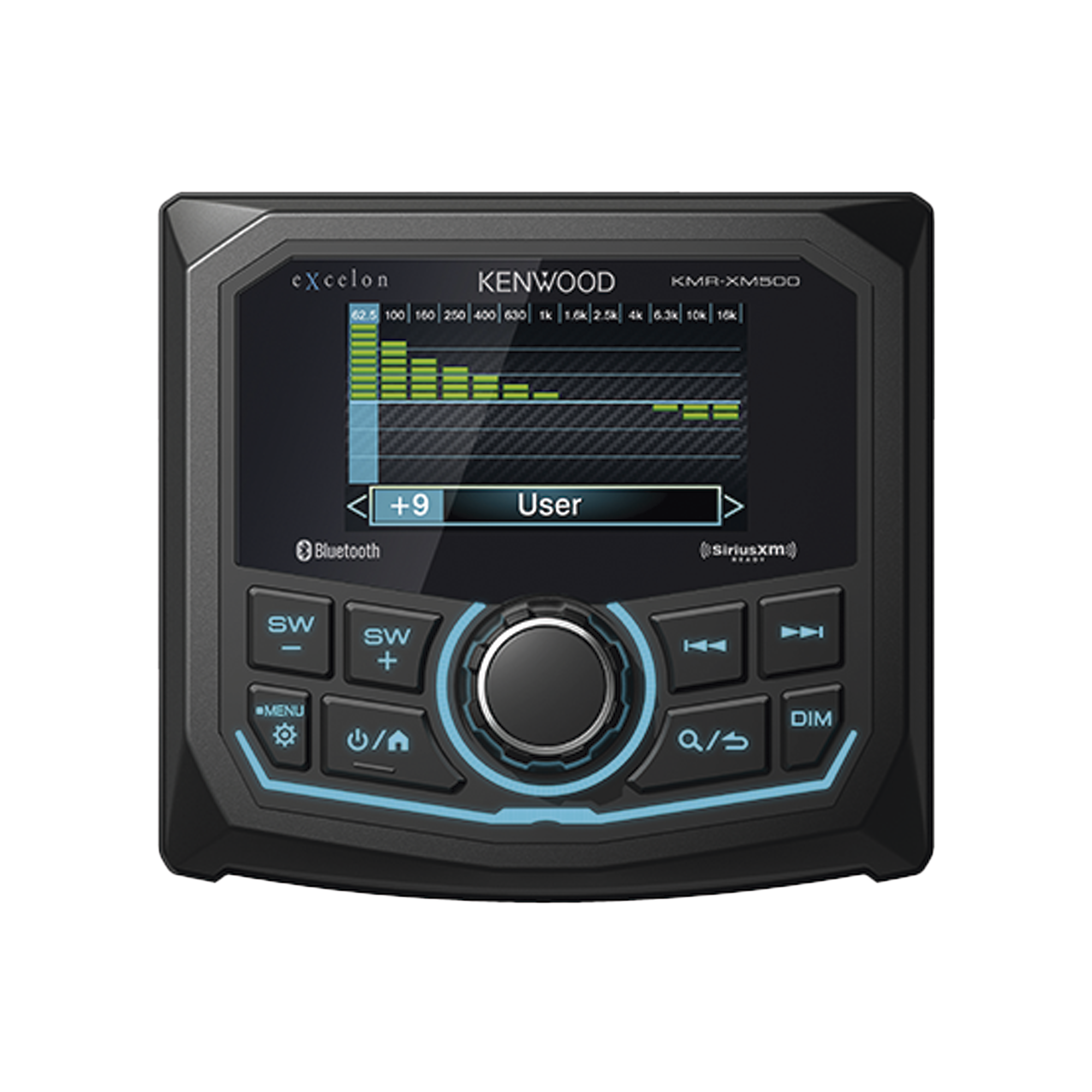 Estéreo marino sumergible IP66, con pantalla de 2.7 pulgadas, conexión Bluetooth, iluminación multicolor variable, con entrada USB
