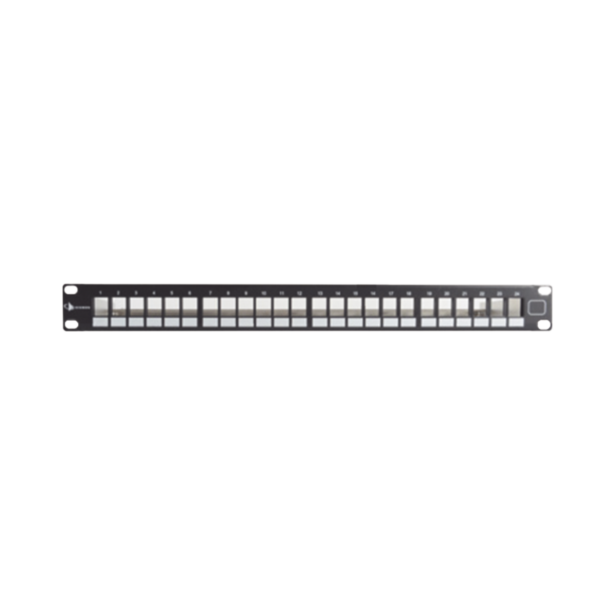 Patch Panel UTP Keystone de 24 Puertos Modular (Vacío), Plano, 1UR, Compatible con Jacks Keystone UTP Z-MAX y MAX