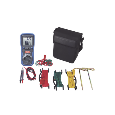 KIT de Medidor de Resistencia a Tierra Digital ( Terrómetro ), a 3 hilos  CAT III / 1000 V.