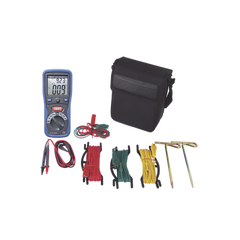 KIT de Medidor de Resistencia a Tierra Digital ( Terrómetro ), a 3 hilos  CAT III / 1000 V.