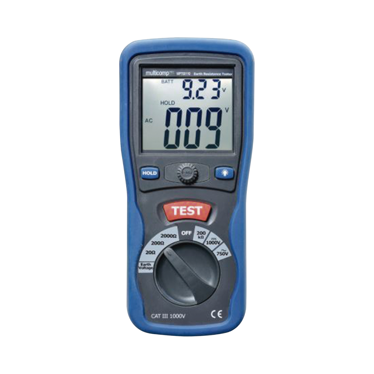 KIT de Medidor de Resistencia a Tierra Digital ( Terrómetro ), a 3 hilos  CAT III / 1000 V.
