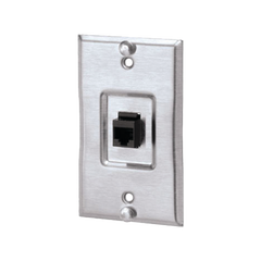 Placa de Pared Telefónica, Salida de 1 Puerto Keystone, Con Jack Cat5e Estilo TP, de Acero Inoxidable