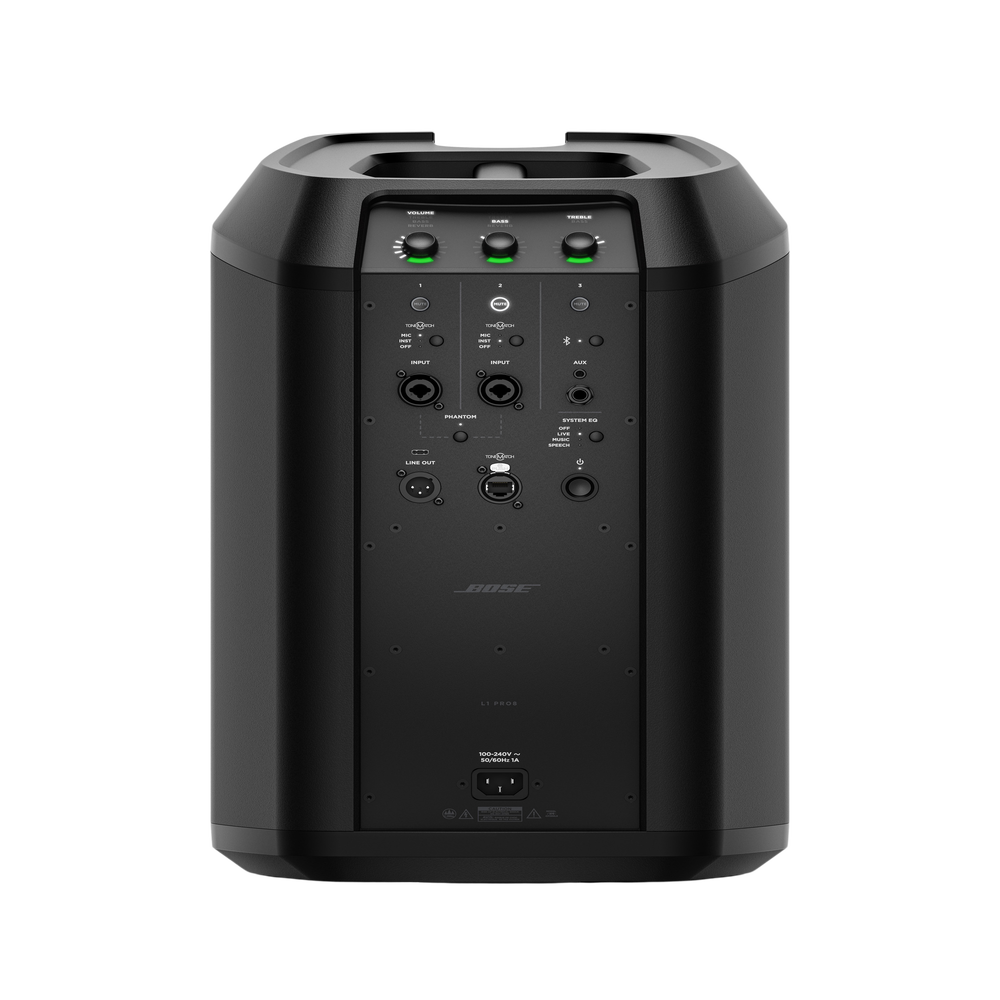 Sistema Portátil de Audio | Arreglo lineal de 8 altavoces | Subwoofer | Mezclador Integrado de 3 canales | Bluetooth | Configuación mediante App