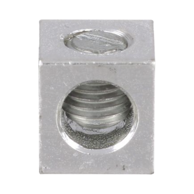 Conector Mecánico de Aluminio, de Un Orificio 1/4" y Un Barril, para Cable de 14 a 2 AWG. 1 Pieza