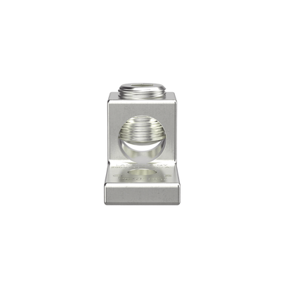 Terminal tipo Lengüeta Recta de Aluminio con Agujero 1/4", y Barril para Cable #14 - 2/0 AWG