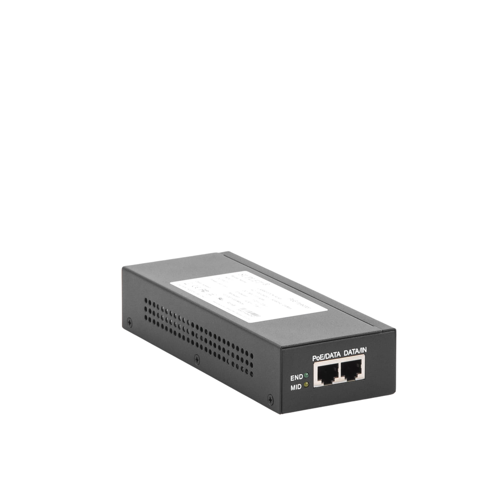 Inyector Super Hi-PoE / 56 Vcc / 60 Watts / Para Domos HIKVISION PTZ / IP (-AE / DE) / Soporta 802.3 af / at / Para Aplicaciones de CCTV