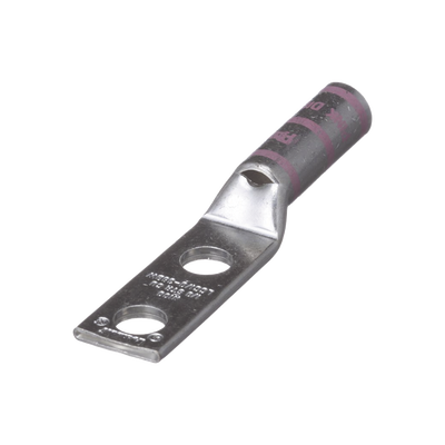 Zapata de compresión LCC1/0-38DW-X para cal. 1/0 Awg, Doble barreno para tornillo prisionero de 3/8, 1 Pz