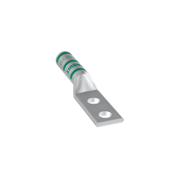 Zapata de compresión LCC2-14A-Q para cal. 2 Awg, Doble barreno para tornillo prisionero de 1/4, Espaciado de orificio 16 mm, 1 Pz