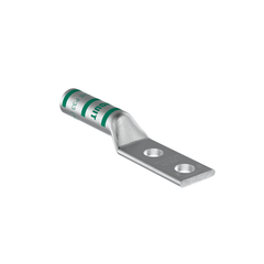 Zapata de compresión LCC2-14A-Q para cal. 2 Awg, Doble barreno para tornillo prisionero de 1/4, Espaciado de orificio 16 mm, 1 Pz