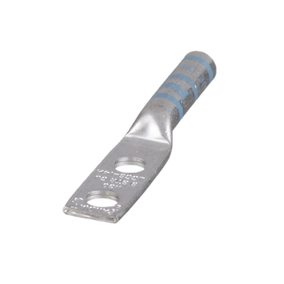 Zapata de compresión LCC6-14A-L para cal. 6 Awg, Doble barreno para tornillo prisionero de 1/4, Espaciado de orificio 16mm, 1 Pz