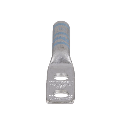 Zapata de compresión LCC6-14A-L para cal. 6 Awg, Doble barreno para tornillo prisionero de 1/4, Espaciado de orificio 16mm, 1 Pz