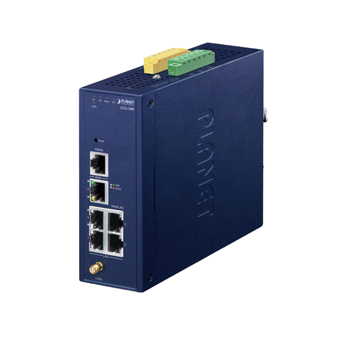 (LoRa) Gateway Industrial LoRaWAN con 5 puertos 10/100/1000T, Banda de 902 a 928 MHz,  Con 2 Entradas y Salidas Digitales