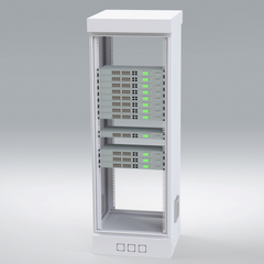 Gabinete para Piso, Capacidad, 31 Unidades de Rack, Doble puerta y Postes frontales e intermedios ajustables, Color Blanco, Se envía el Gabinete Armado.