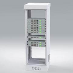 Gabinete para Piso, Capacidad, 31 Unidades de Rack, Doble puerta y Postes frontales e intermedios ajustables, Color Blanco, Se envía el Gabinete Armado.