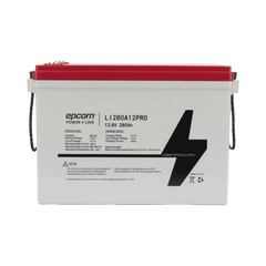 Batería de Litio Ciclo Profundo / 12.8 Vcc 280Ah (3.58 kWh) / LiFePO4 / 6000 Ciclos / Descarga 140A / Carga Rápida 100A / Solar y Marina / BMS con Corte a 11.2V