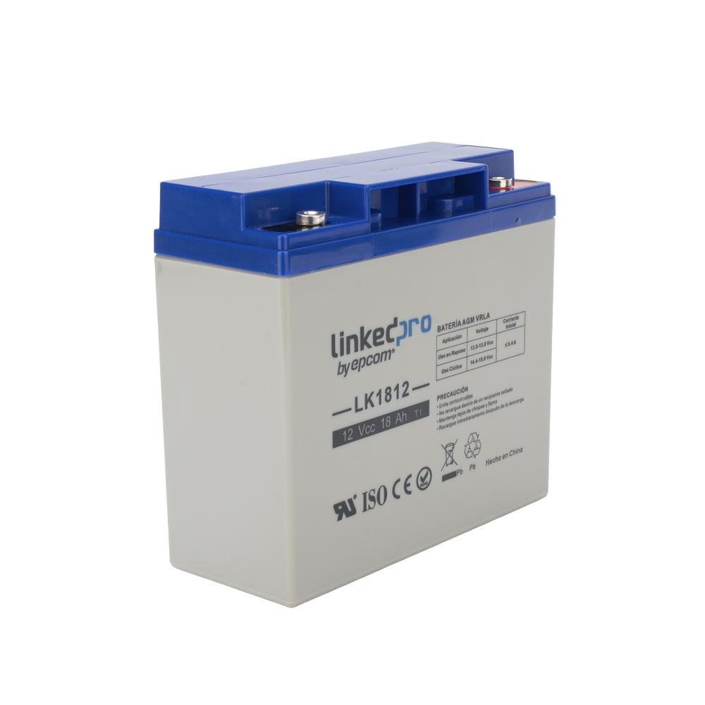 Batería de respaldo 12 V  |  18 Ah  |  AGM | Especial para Seguridad Electrónica | UPS | Sistemas de Emergencia | Vida útil 5 años | Terminales T1